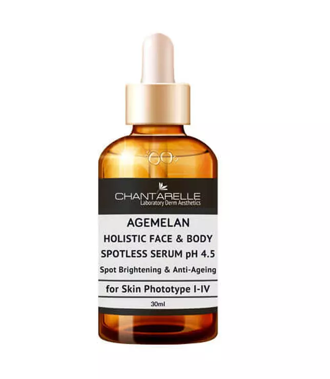 Chantarelle Agemelan Holistic Face and Body Spotless Serum pH 4.5 Spot Brightening and Anti-Ageing