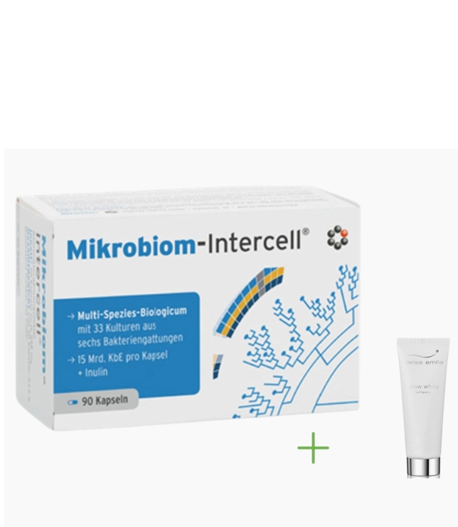 Intercell Mikrobiom 90 kaps. i Pasta Swiss Smile Travel 5ml