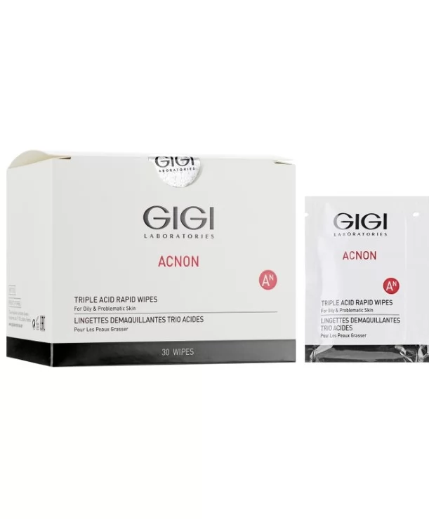 Gigi Acnon Triple Acid Rapid Wipes