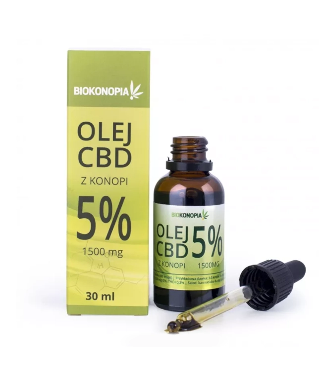 Biokonopia Olej CBD z konopi 5% 1500mg 30ml