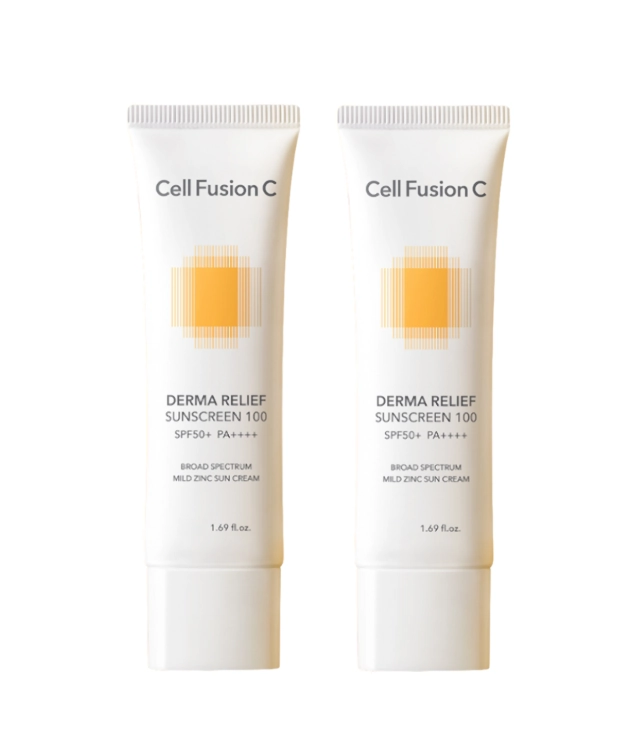Cell Fusion C Derma Relief Sunscreen 100 SPF 50+ PA ++++ Zestaw
