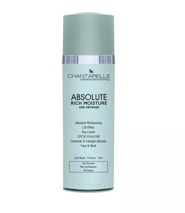 Chantarelle Absolute Moisturising Lift Effect Day Cream SPF30 UVA UVB Ceramide and Collagen Booster
