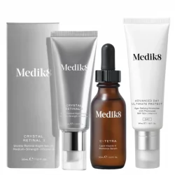Medik8 Zestaw Crystal Retinal 3, C-Tetra i Advanced Day Ultimate Protect SPF 50+